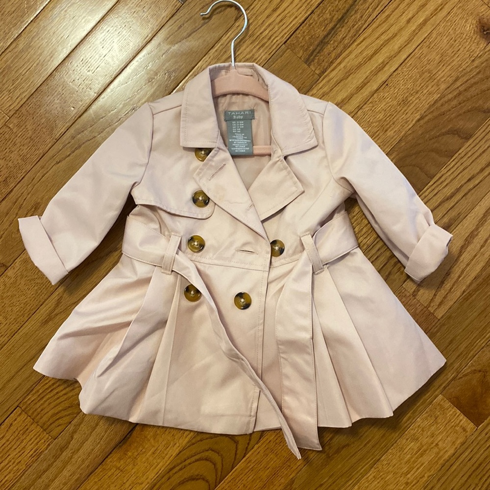 Adorable, baby girl trenchcoat